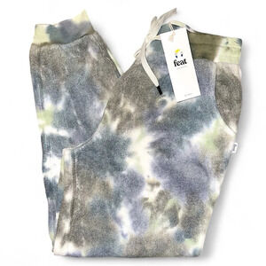 Feat Comfy Blanketblend Green Funky Grunge Tie dye Tapered Jogger Sweats M